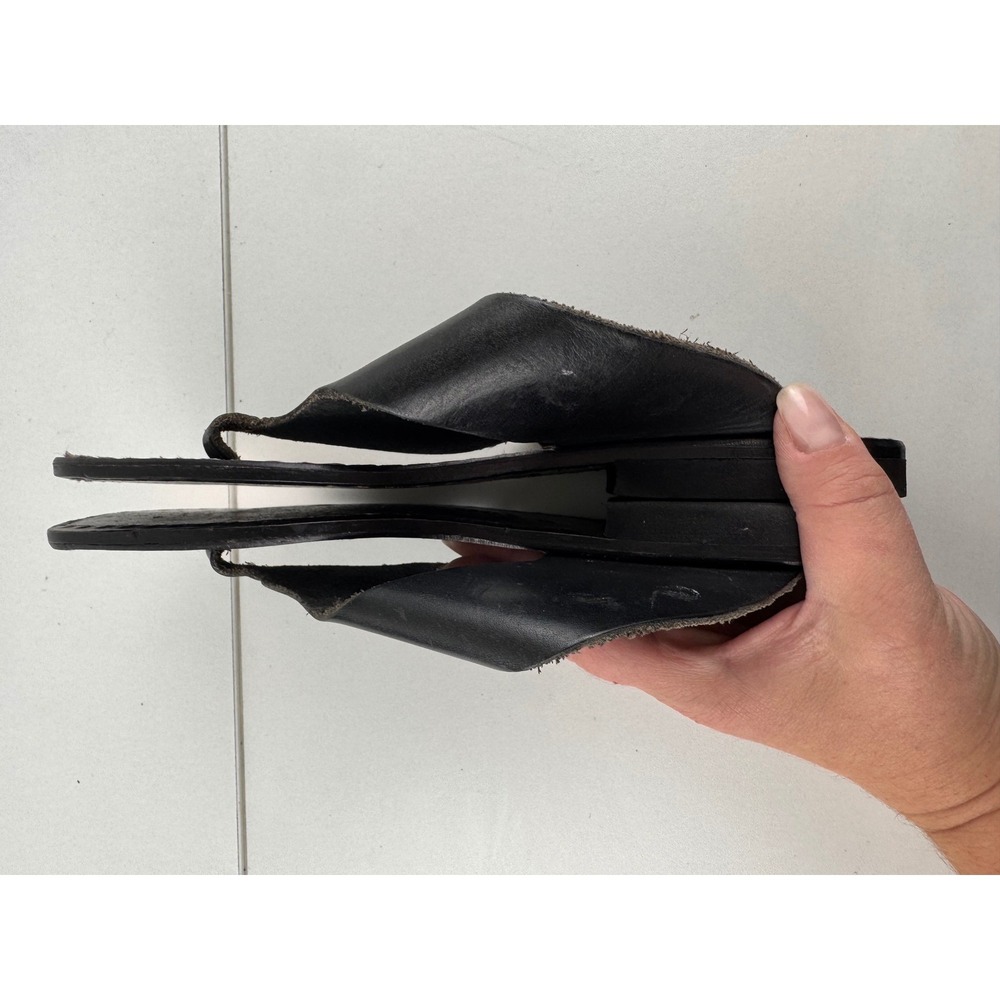 Dolce &‎ Gabbana J&S Leather Thong Sandals Slides Womens Black Slide Size 36 - Picture 5 of 7